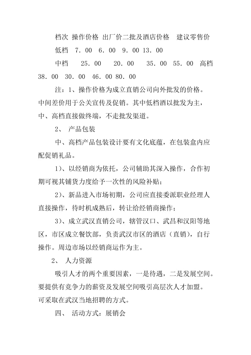 酒類活動策劃方案
